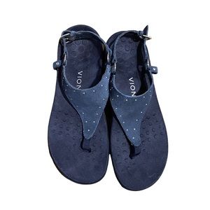 Vionic Womens Navy Suede Sandals